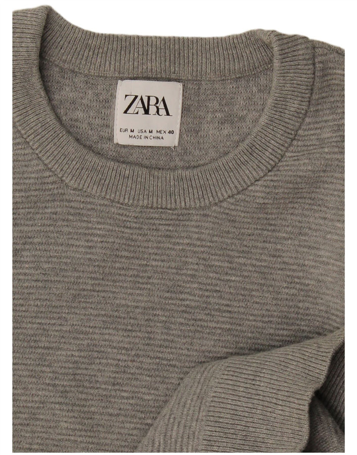 Zara Pull Col Ras Du Cou Homme Gris Moyen