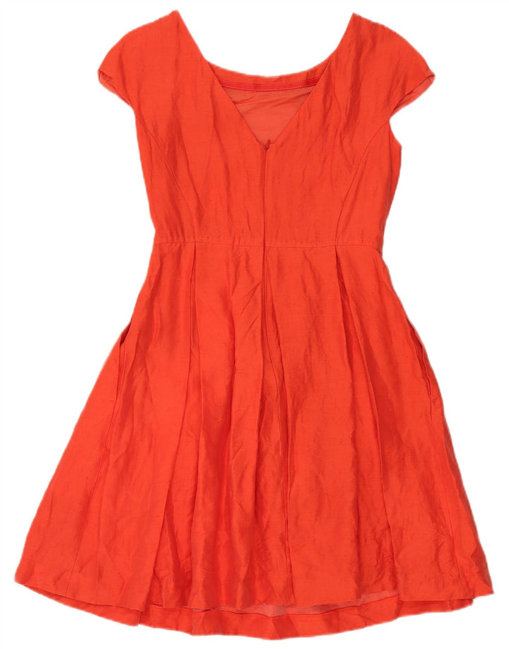 Max Mara Robe trapèze week-end pour femme UK 8 Petit lin orange