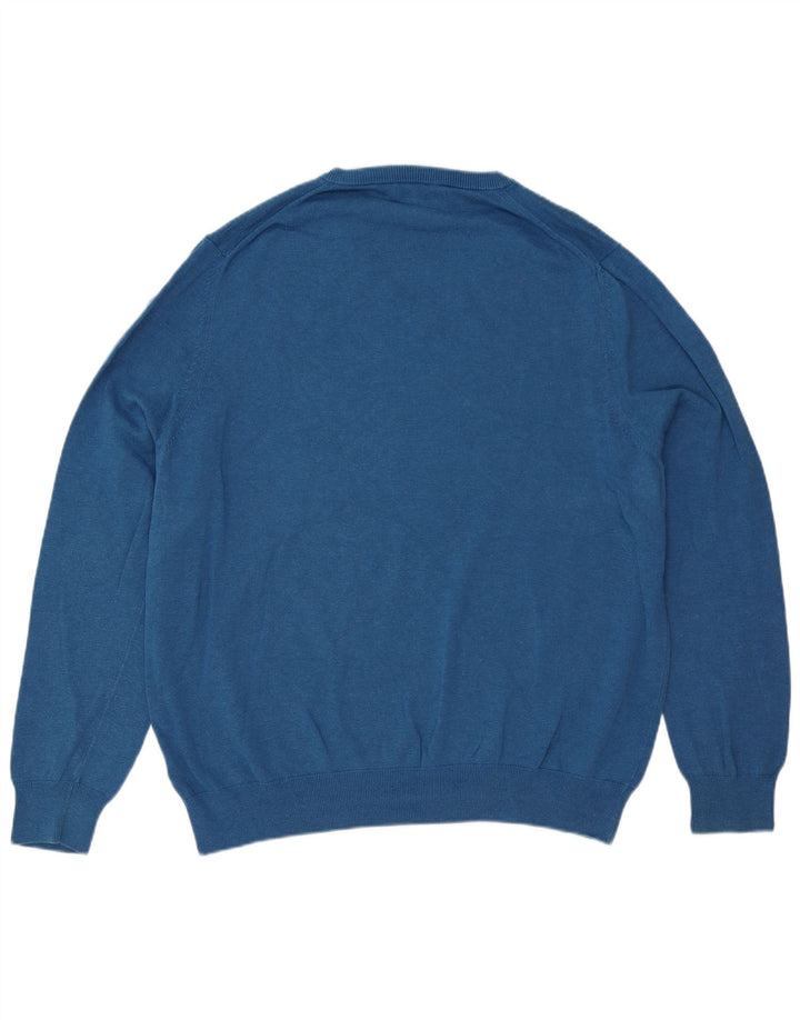 Marks & Spencer Pull col V pour homme en coton bleu 2XL