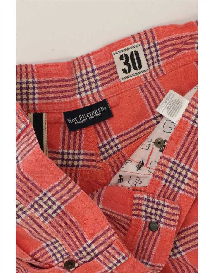 Short décontracté Vintage pour hommes W30, coton à carreaux rose moyen