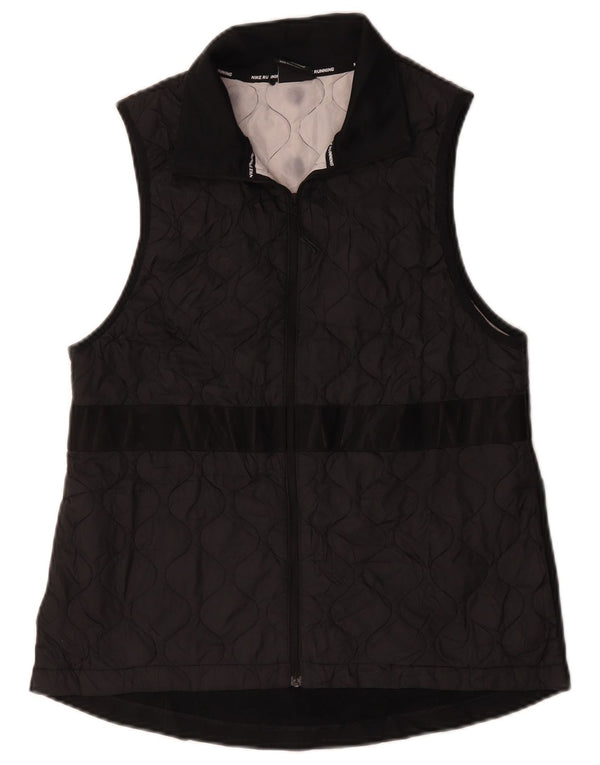 Nike Gilet matelassé graphique pour femme UK 12 Polyester noir moyen
