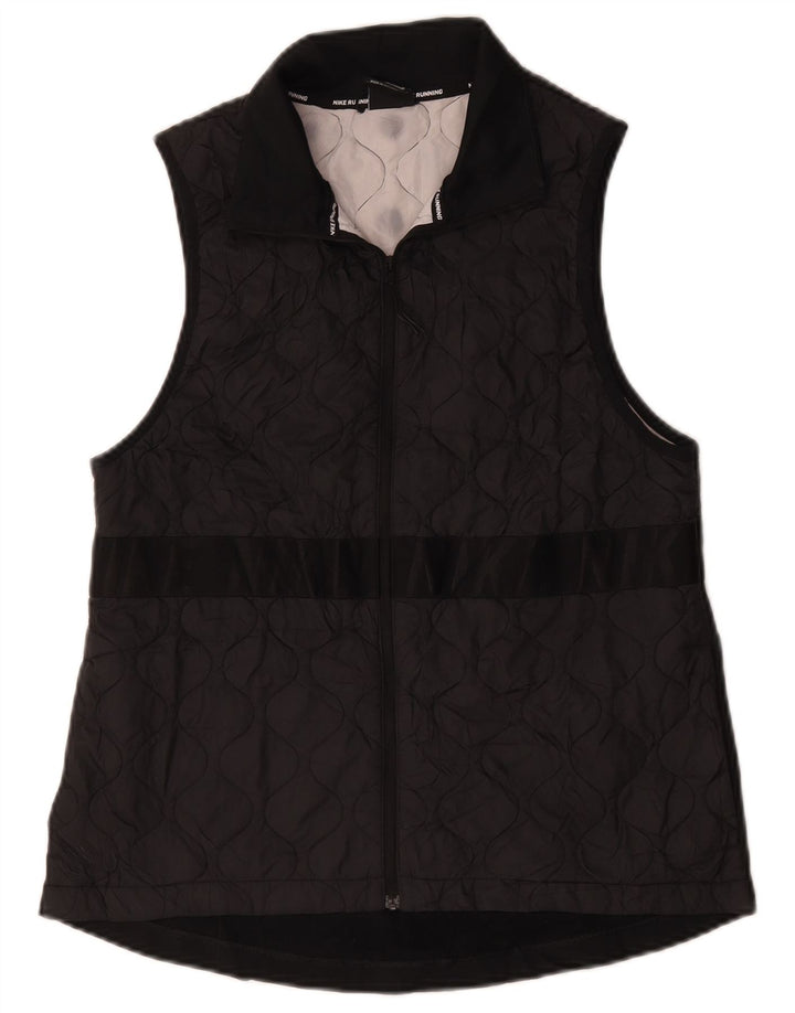 Nike Gilet matelassé graphique pour femme UK 12 Polyester noir moyen