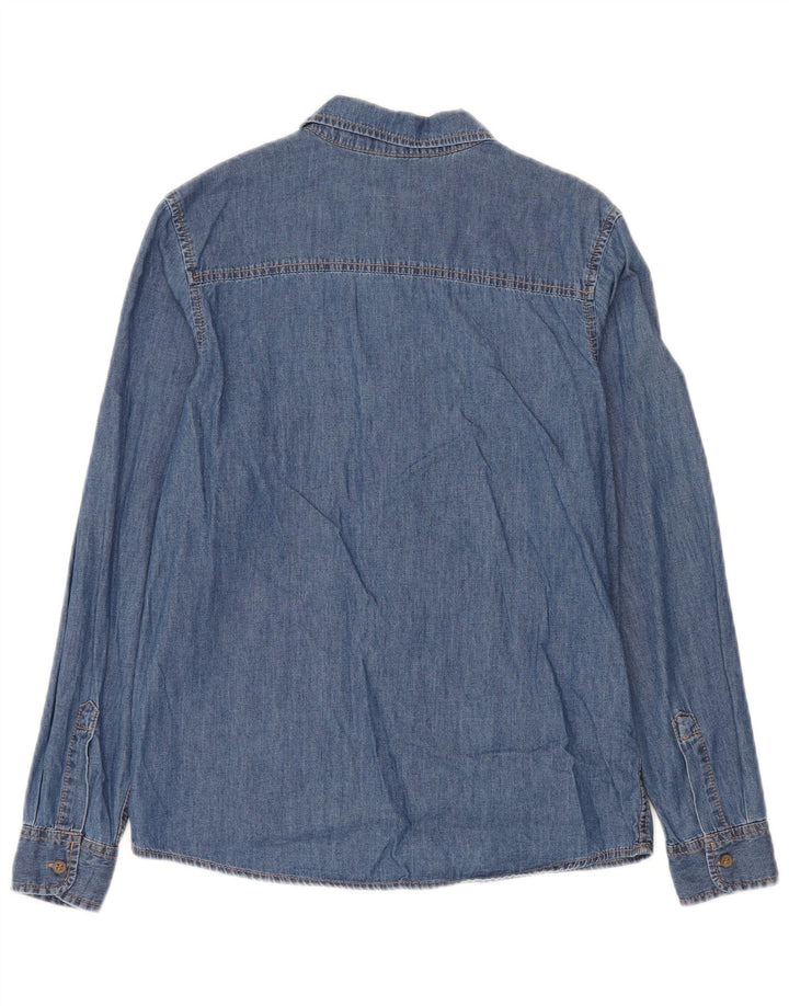 BENETTON Chemise en Jean Garçon 11-12 ans 2XL Bleu Coton