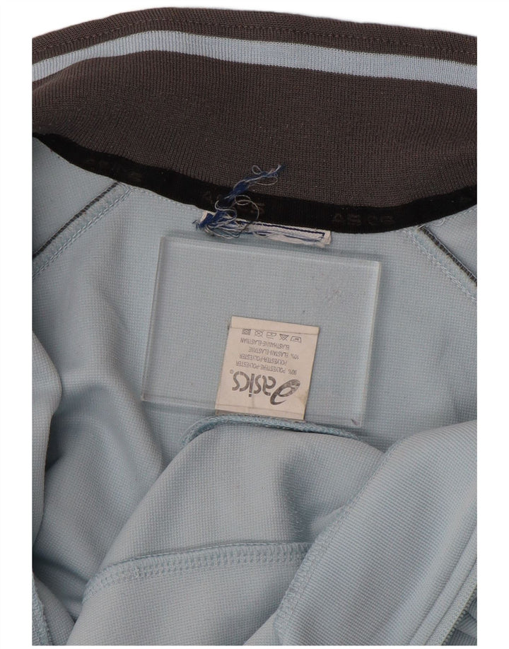 ASICS Womens Tracksuit Top Jacket UK 10 Small Blue Acrylic