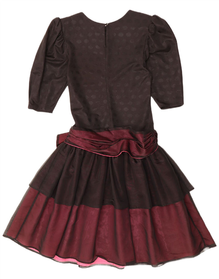 YESSICA Robe à volants pour femme EU 36 Petit Noir Polyester Colorblock