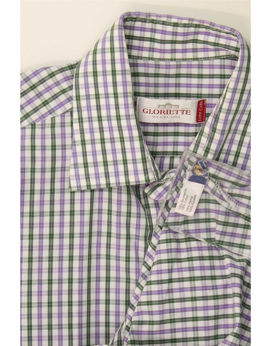 Gloriette Chemise à Manches Courtes Homme Coton à Carreaux Multicolore Moyen
