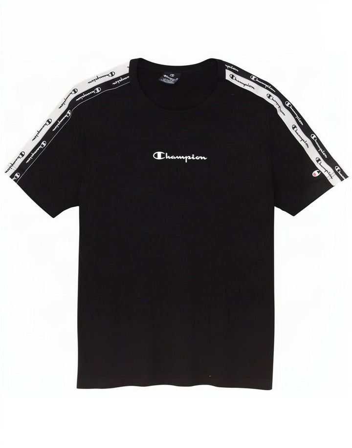 Champion T-Shirt Graphique Homme Noir Moyen Coton Colorblock