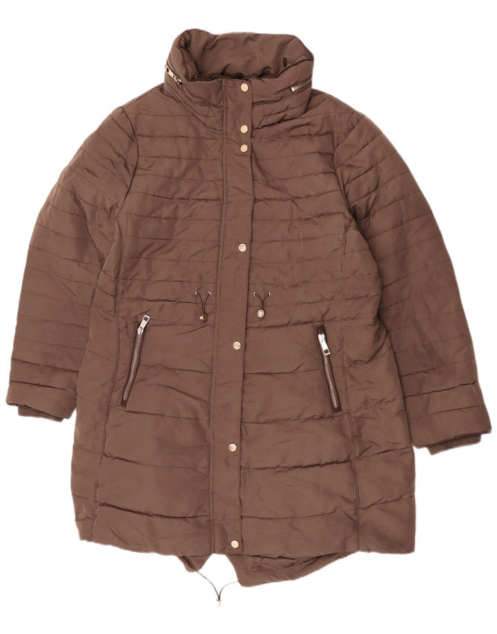 Marks & Spencer Parka à capuche pour femme UK 20 2XL Kaki Polyester