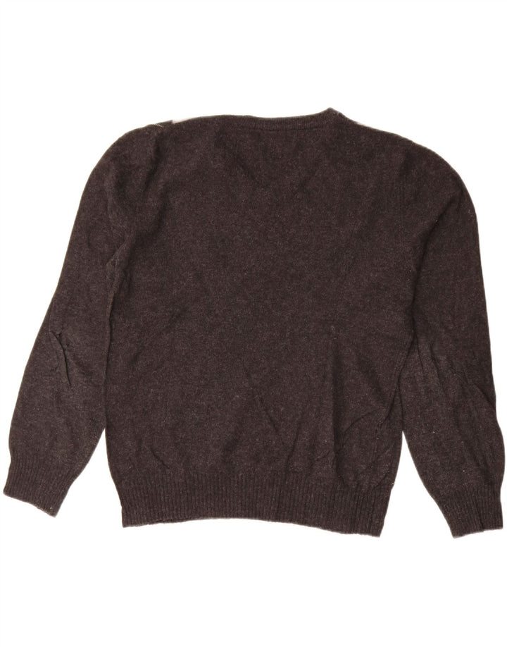 ZARA Pull col V pour homme Gris moyen Argyle/Diamond Wool