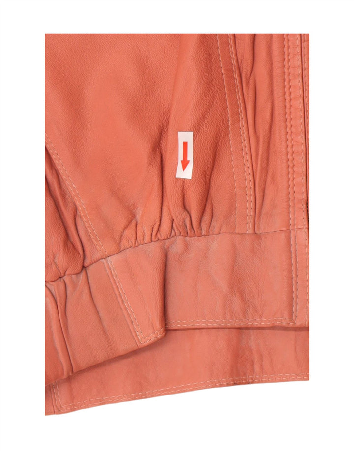 Veste en cuir surdimensionnée femme vintage EU 40 Cuir rose moyen