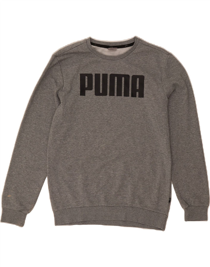 PUMA Mens Graphic Sweatshirt Jumper Medium Grey Vintage Puma and Second-Hand Puma from Messina Hembry 