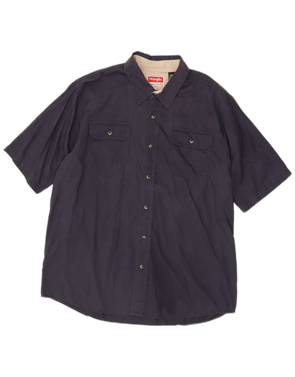 Wrangler Chemise à Manches Courtes Homme XL Bleu Marine Coton