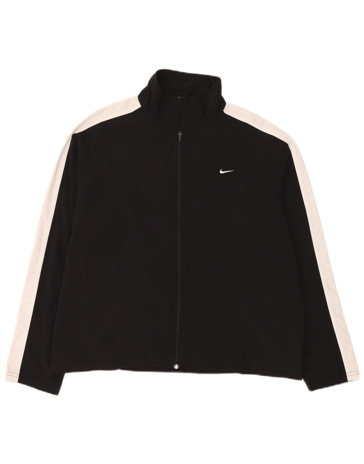 Nike Veste de survêtement pour femme US 12/14 Large Noir Colorblock Polyester