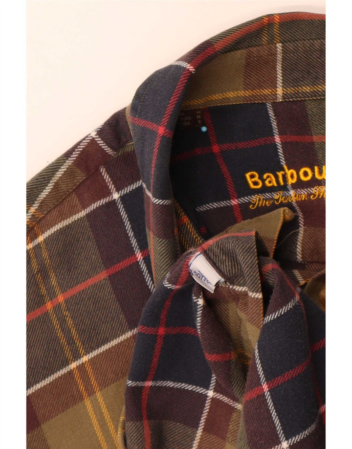 Barbour Chemise en flanelle coupe régulière pour homme en coton à carreaux vert moyen