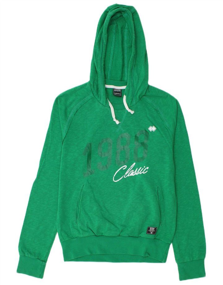 Errea Pull à capuche graphique pour homme en coton vert petit