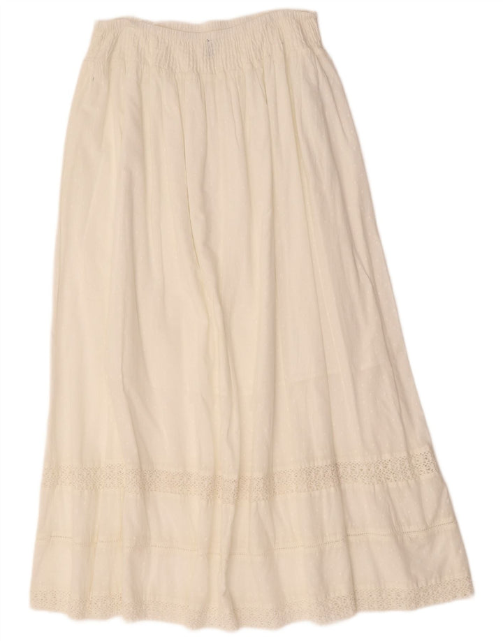 BENETTON Jupe Gypsy Taille Haute Femme W28 Medium Blanc Taché