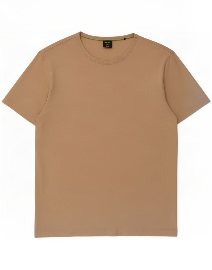 Hugo Boss Homme T-Shirt Top Beige Moyen Coton