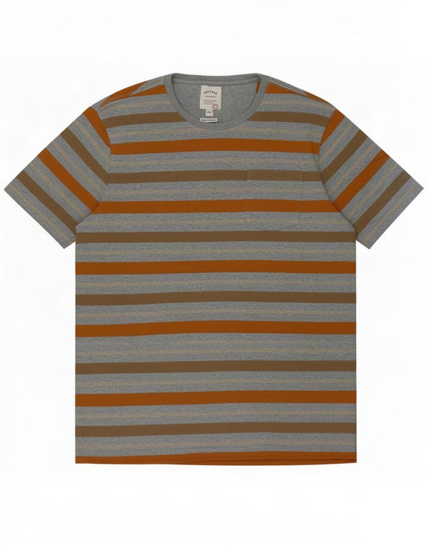 Fat Face T-Shirt Homme Top XL Gris Rayé Coton