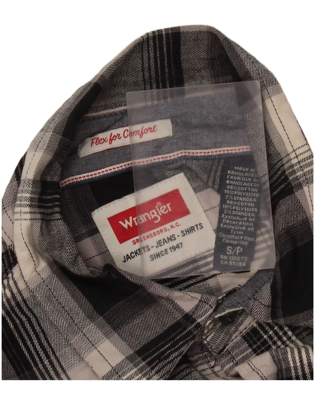 Wrangler Chemise en flanelle à carreaux pour homme, coupe régulière, petit coton noir à carreaux