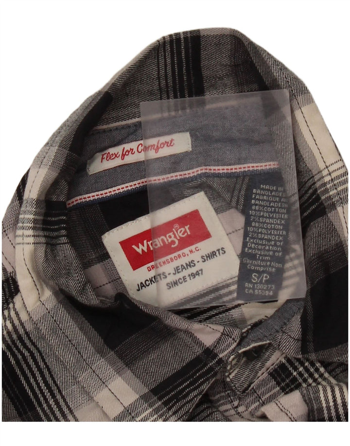 Wrangler Chemise en flanelle à carreaux pour homme, coupe régulière, petit coton noir à carreaux