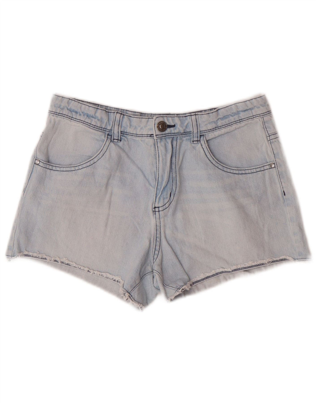 BENETTON Short en Jean Fille 11-12 Ans 2XL W26 Bleu Coton