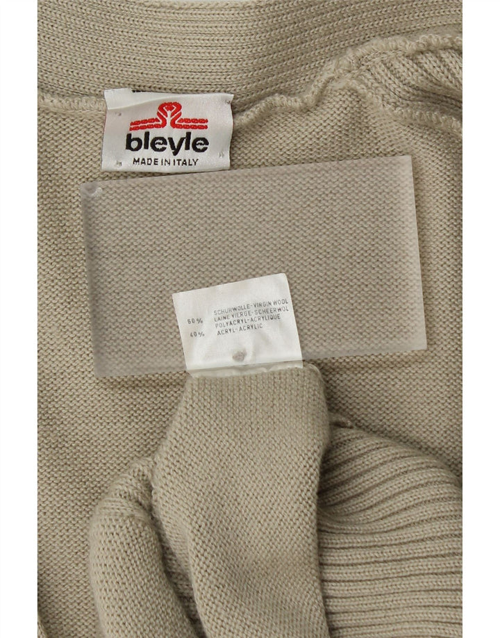 BLEYLE Pull Cardigan Femme UK 20 2XL Laine Vierge Verte