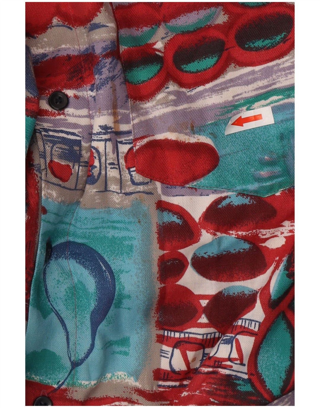Chemise Vintage à Motif Abstrait pour Homme Petite Multicolore