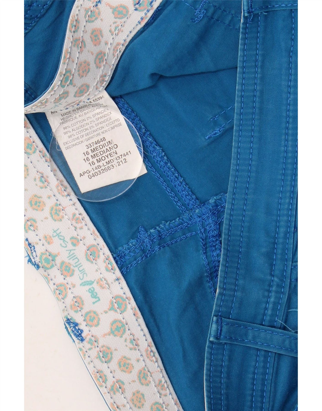 LEE Bermuda Femme US 16 2XL W36 Bleu Coton