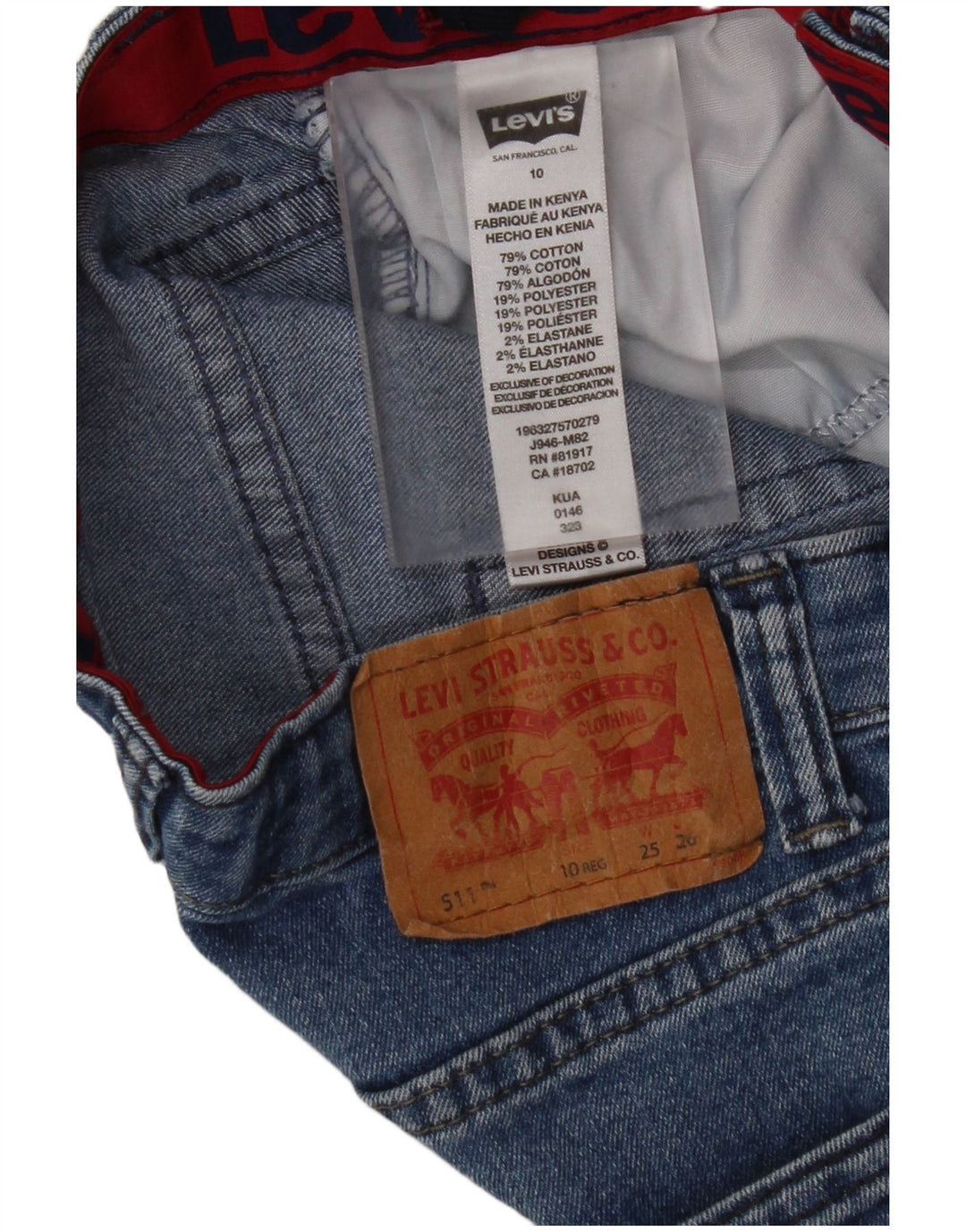 LEVI'S Jean Slim 511 Garçon 9-10 ans W25 L26 Bleu Coton