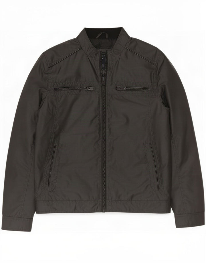 Guess Veste Bomber Homme UK 38 Moyen Noir Polyester