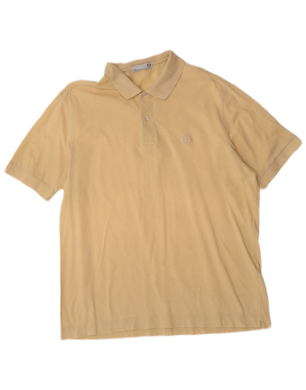 Sergio Tacchini Mens Milano Polo Shirt IT 52 Large Yellow Cotton