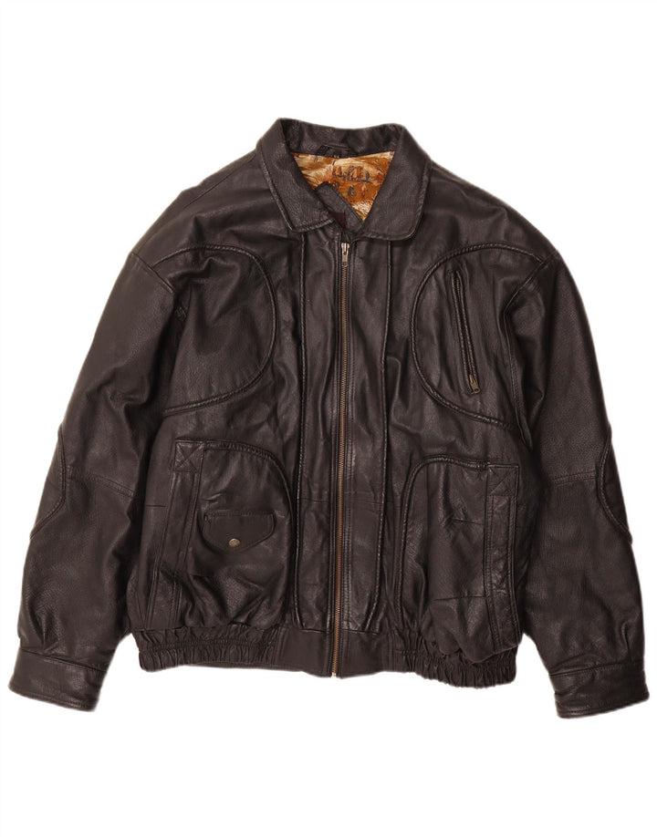 Karlsburg Veste en cuir pour homme IT 54 2XL Cuir noir