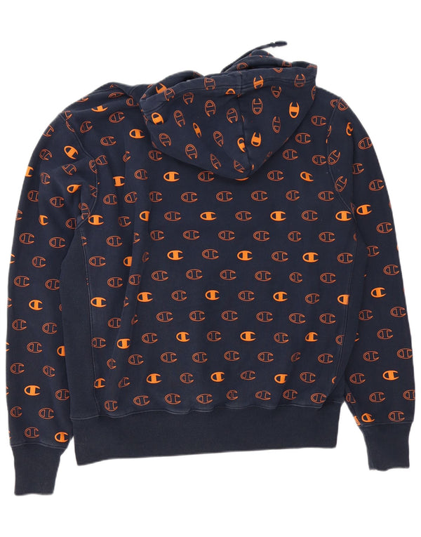 Champion Reverse Weave Graphic Sweat à Capuche XL Bleu Marine Coton