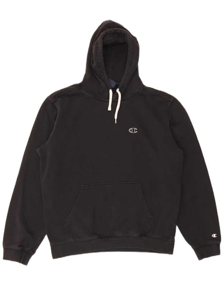 CHAMPION Pull à capuche pour homme Large Noir Coton