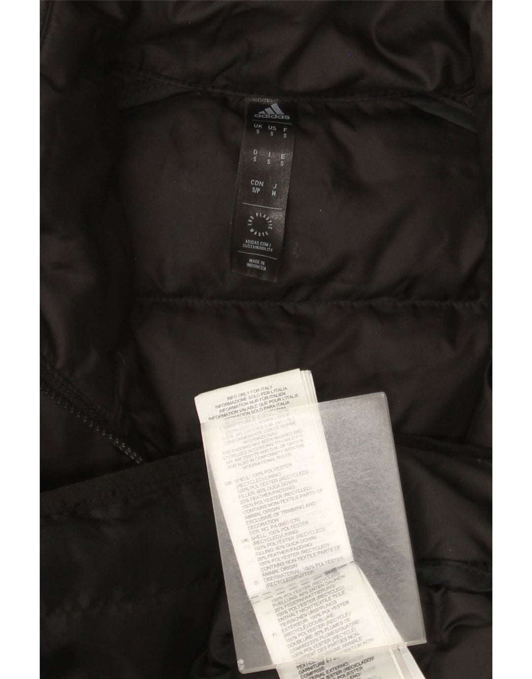 Adidas Veste rembourrée pour homme UK 36 Petit Noir Polyester