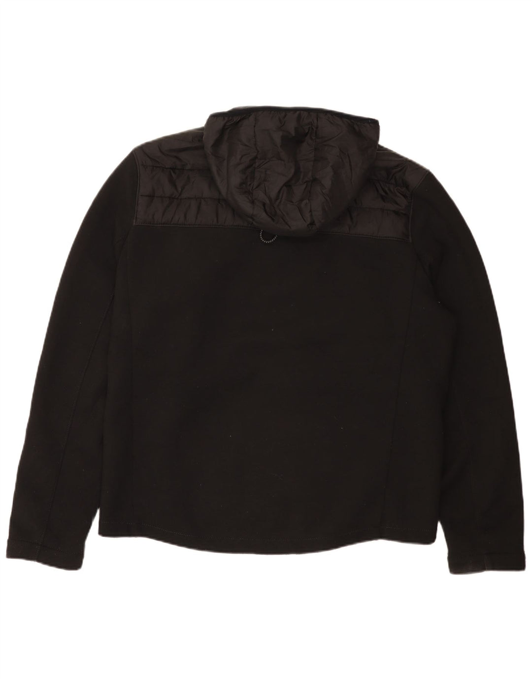 Zara Veste matelassée à capuche pour homme UK 40 Large Noir Coton