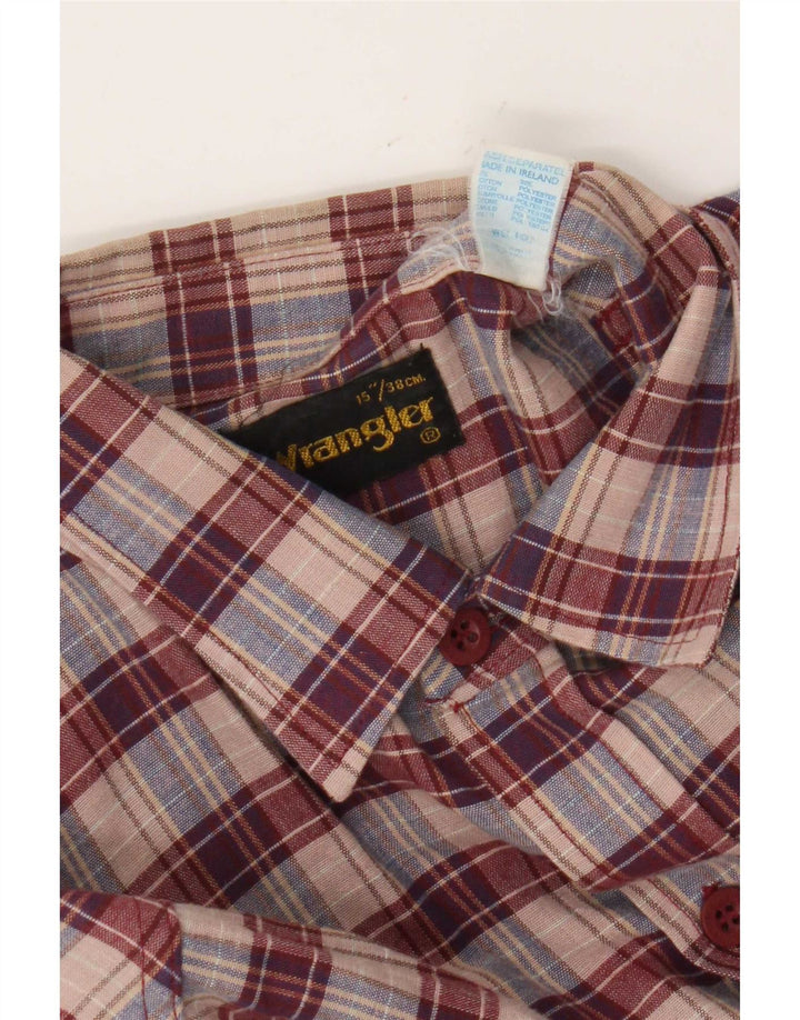 Wrangler Chemise en flanelle pour homme Taille 38 15 Coton à carreaux rouge moyen