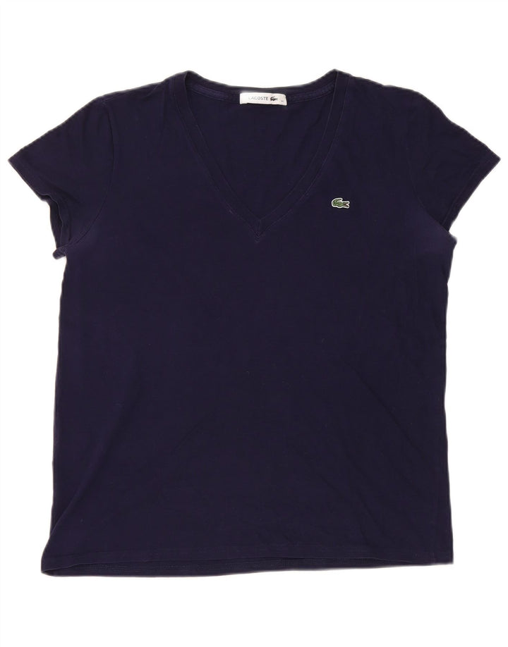 Lacoste T-Shirt Femme Top Taille 40 Coton Bleu Marine Moyen
