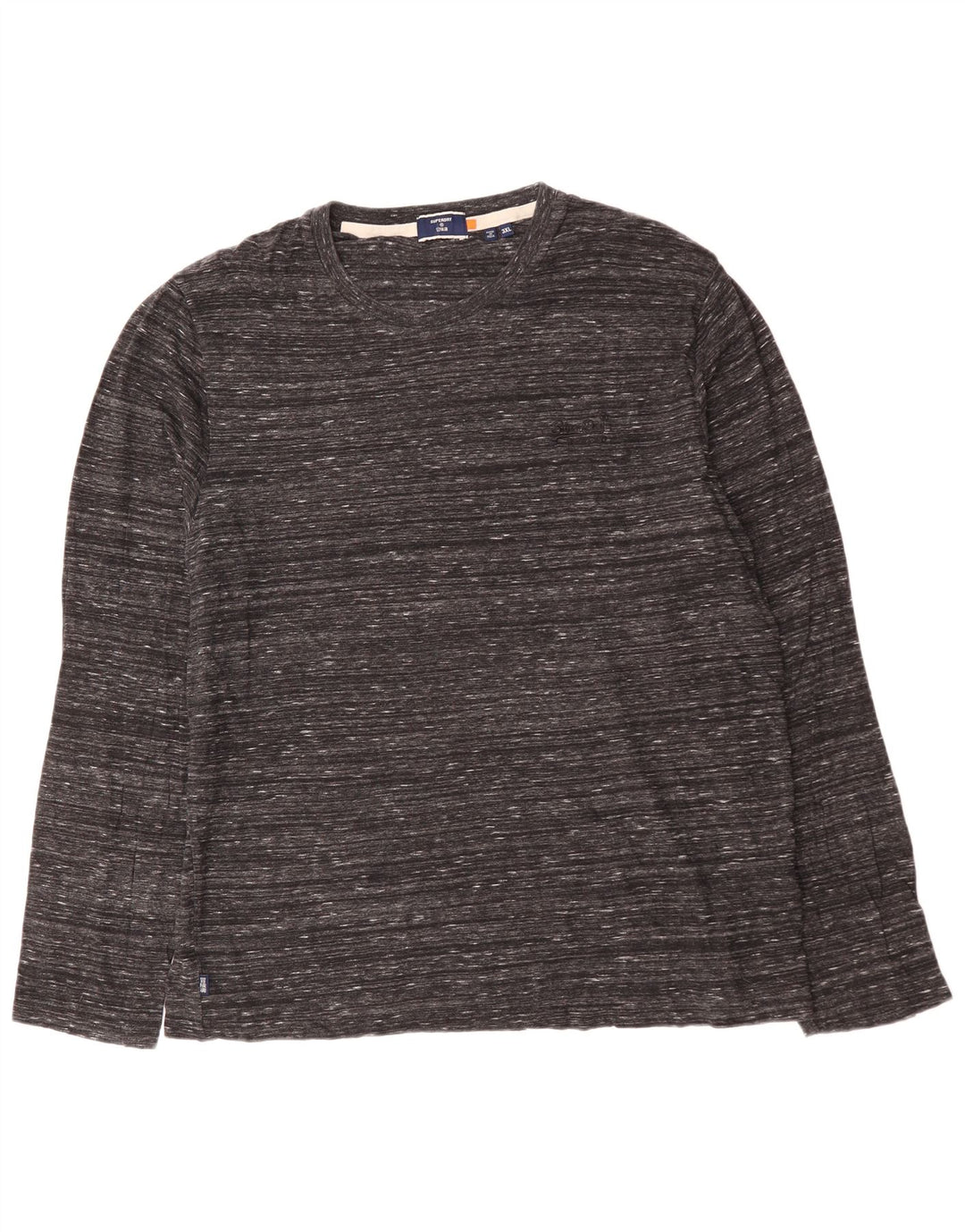 SUPERDRY Haut Homme Manches Longues 3XL Gris Moucheté Coton
