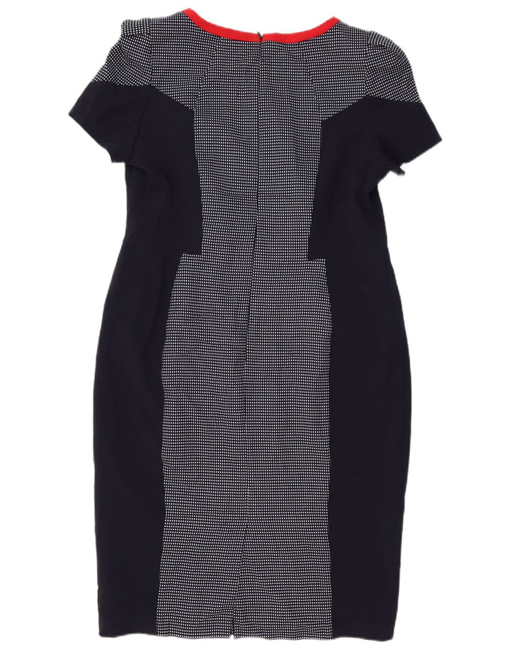Marks & Spencer Robe fourreau pour femme UK 44 Bleu marine moyen à carreaux en polyester