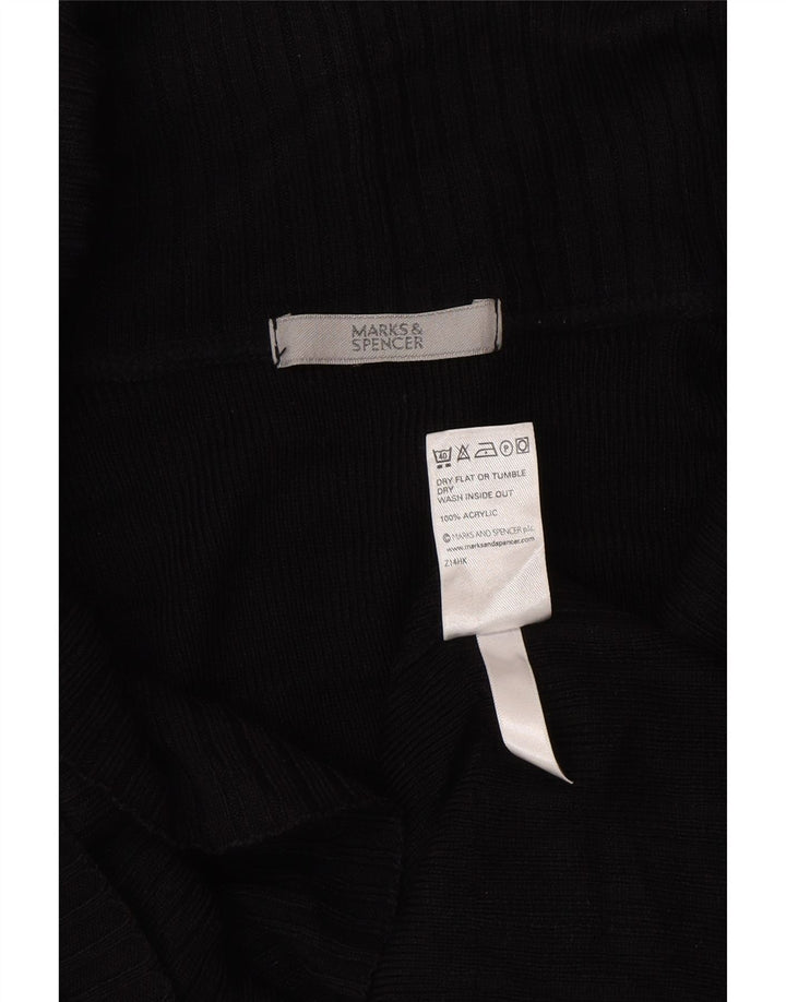 Marks & Spencer Pull Cardigan Femme UK 12 Acrylique Noir Moyen