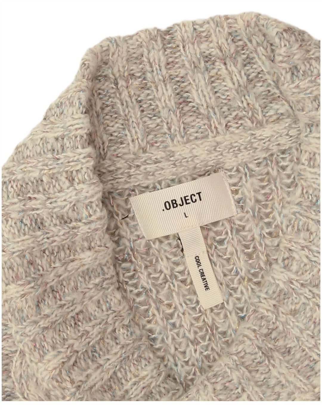 Object Pull ras du cou pour femme UK 16 Large Gris Acrylique