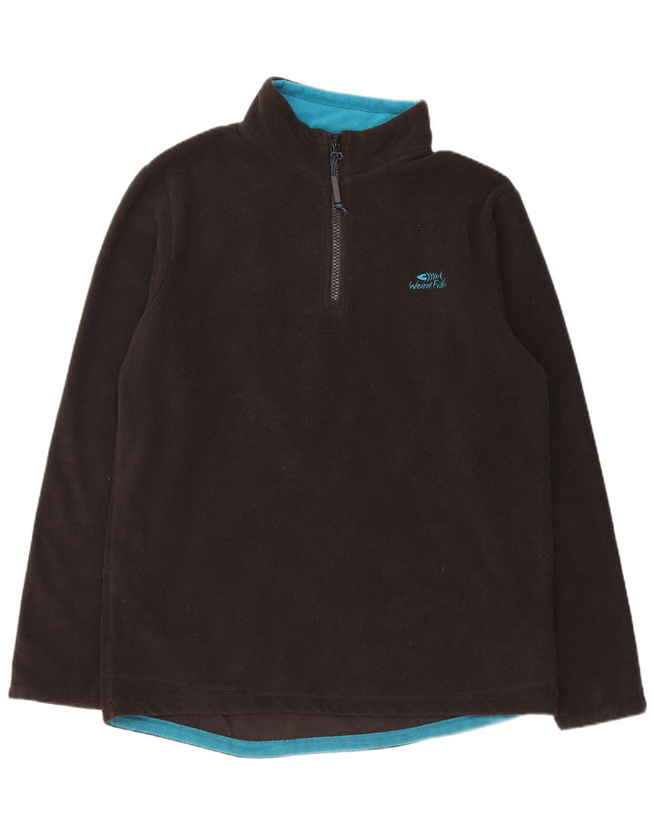 Weird Fish Pull polaire à col zippé pour homme Noir moyen Polyester