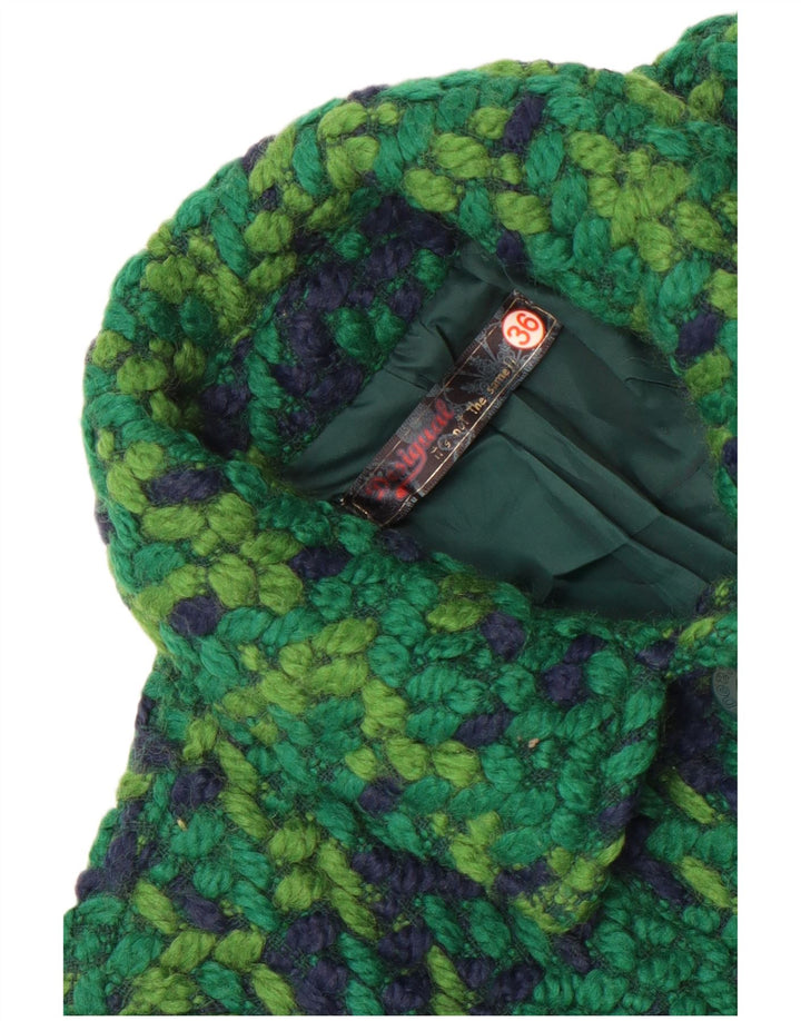 Desigual Manteau en tricot pour femme EU 36 Petit vert géométrique