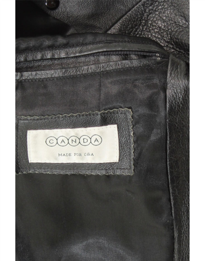 CANDA Womens Leather Jacket IT 46 Large Black Leather Vintage Canda and Second-Hand Canda from Messina Hembry 