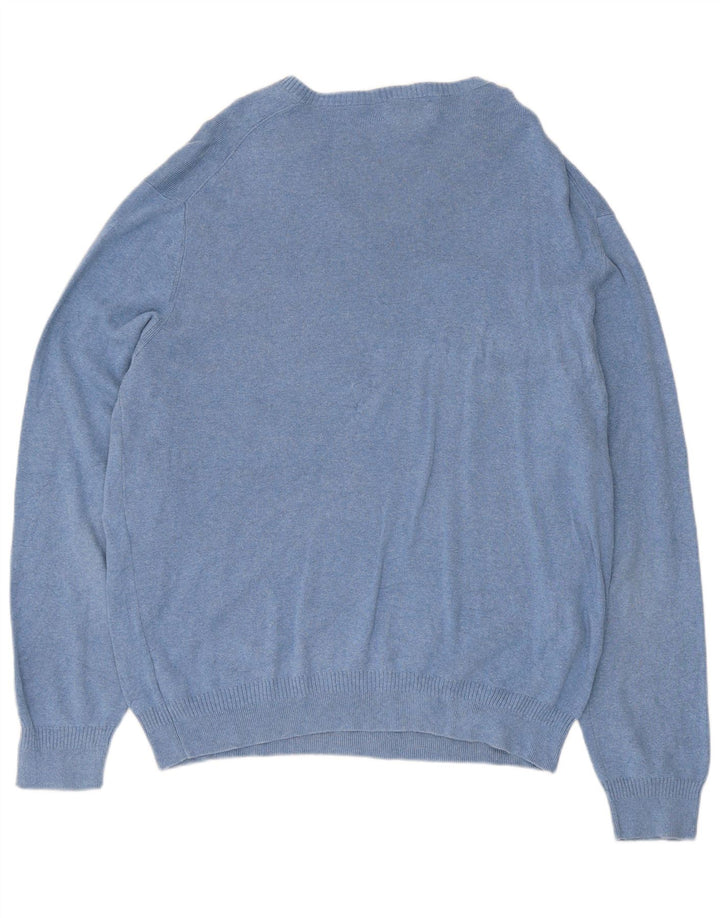 Calvin Klein Pull col V pour homme en coton bleu Taille L