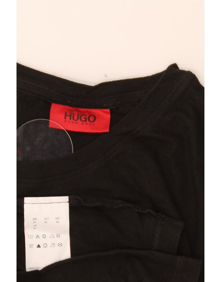 Hugo Boss Homme T-Shirt Top Coton Noir Moyen