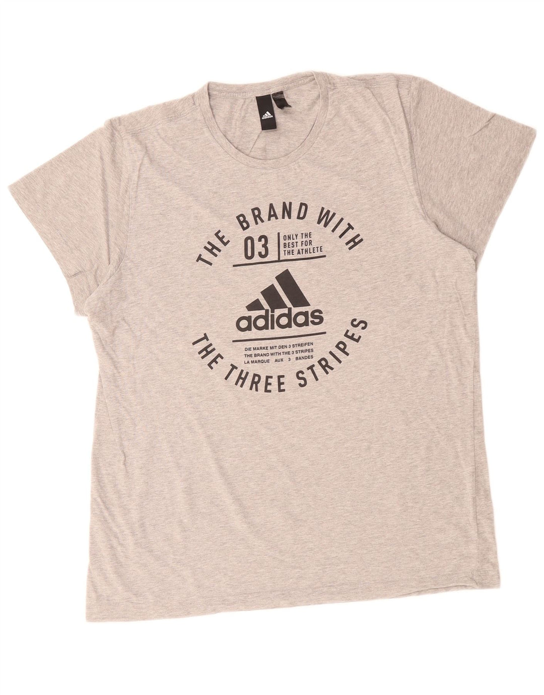 Adidas T-Shirt Graphique Homme Gris Moyen Coton