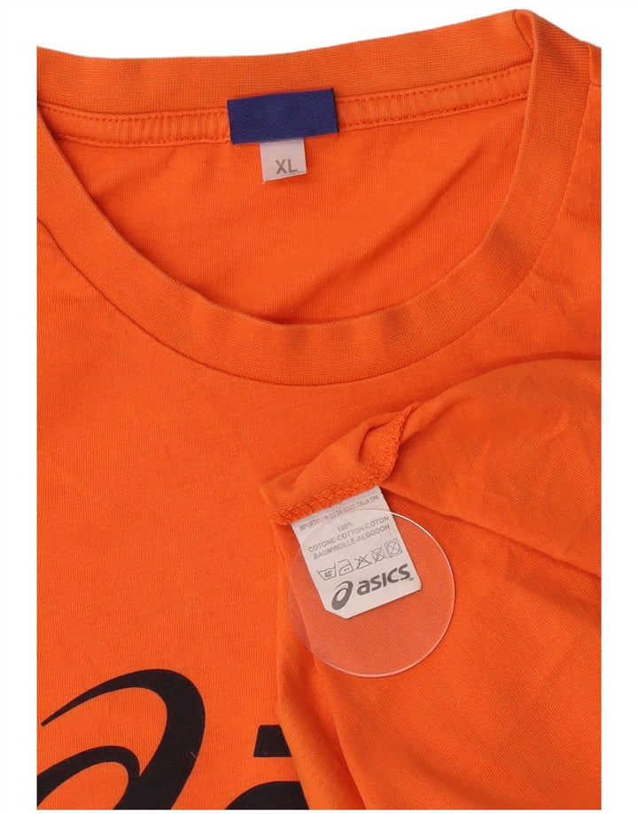 Asics T-shirt graphique pour homme XL Orange Coton