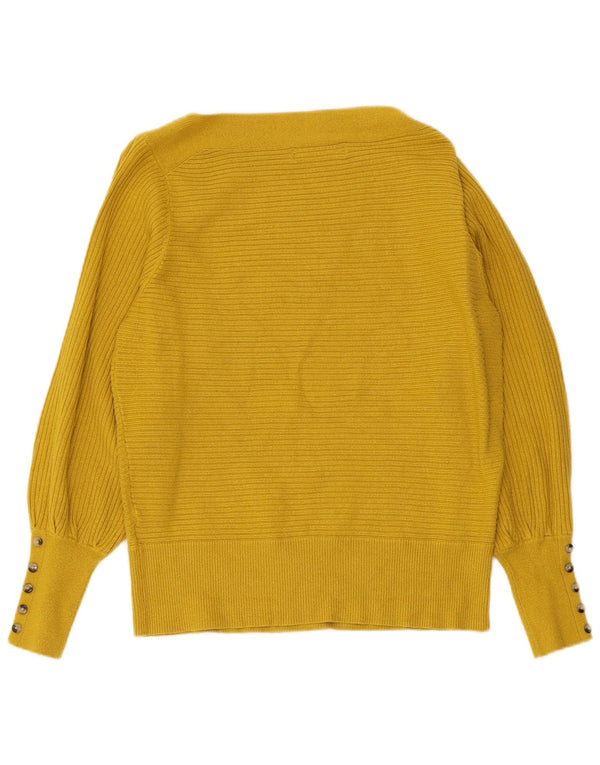 Marks & Spencer Pull col bateau pour femme UK 14 Viscose jaune moyen